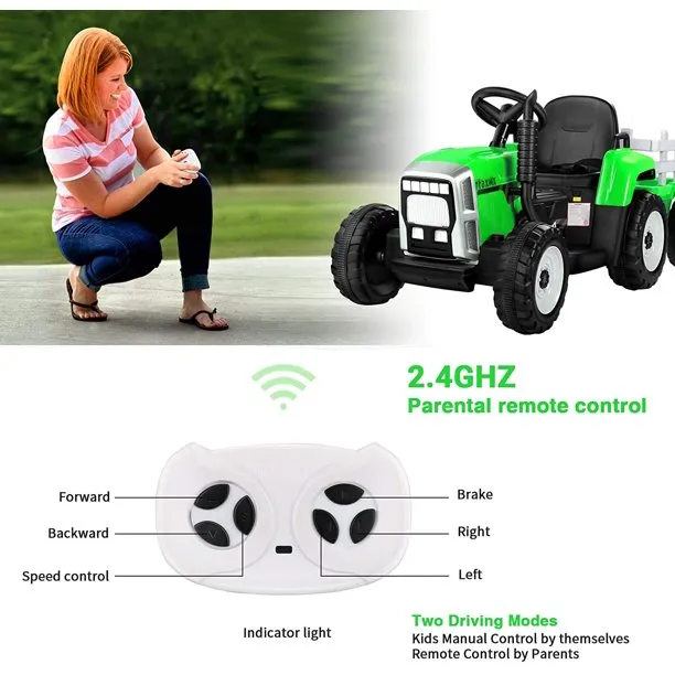 New in box! Metakoo Green 12 V Electric Tractor Powered Ride-On with Remote Control