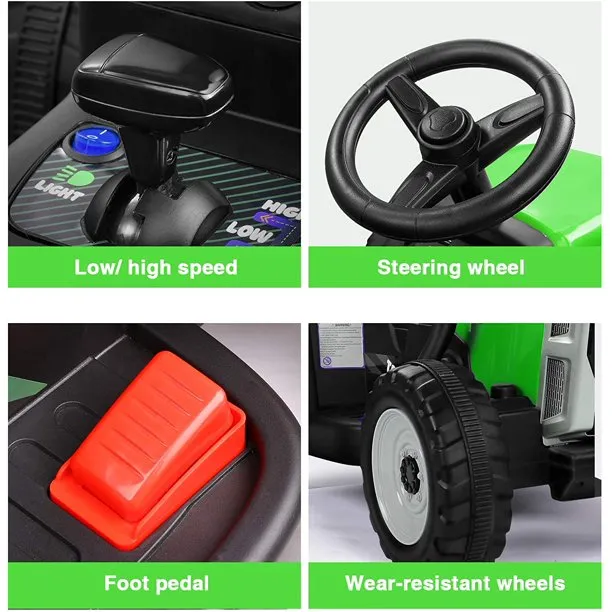 New in box! Metakoo Green 12 V Electric Tractor Powered Ride-On with Remote Control