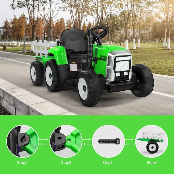 New in box! Metakoo Green 12 V Electric Tractor Powered Ride-On with Remote Control