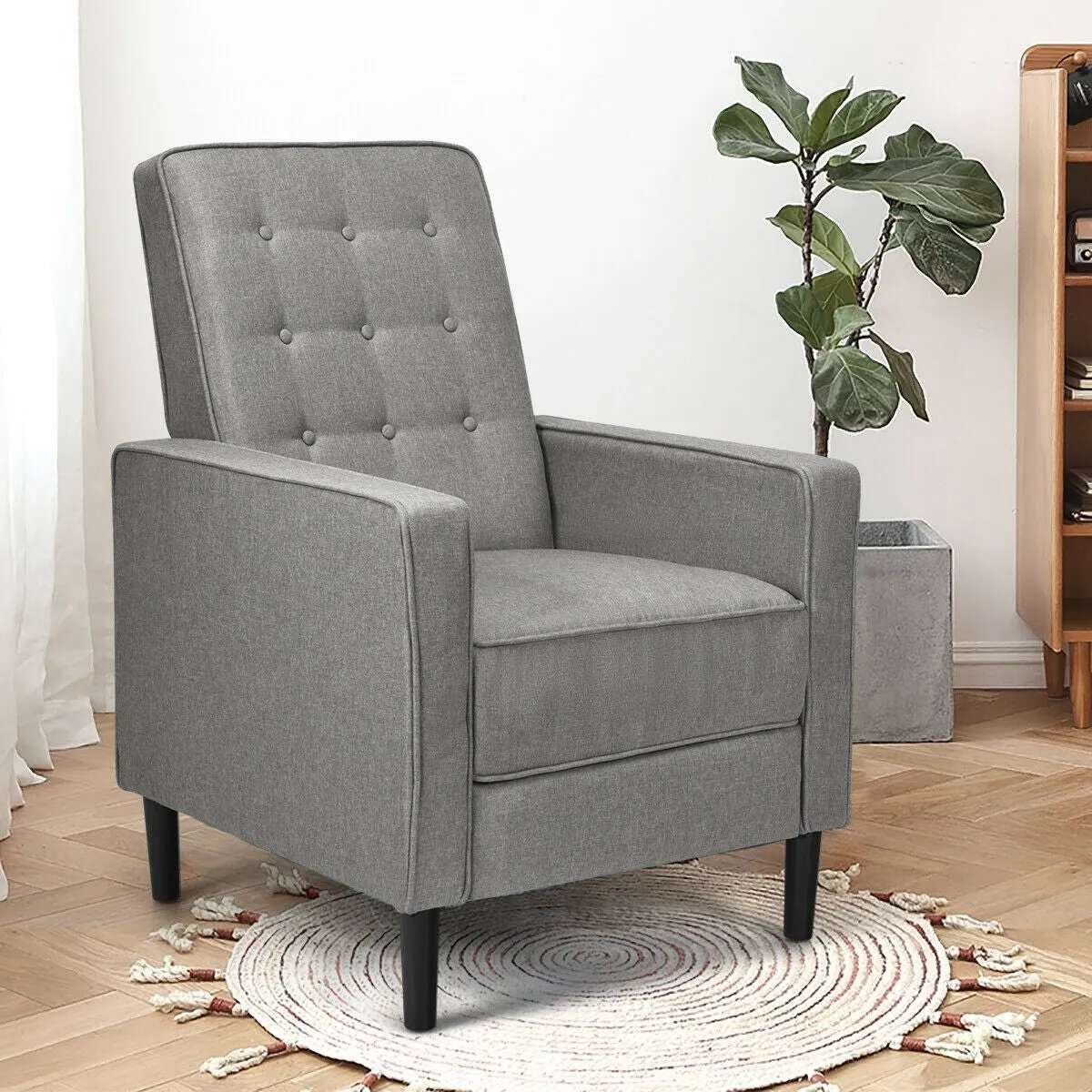 New in box! Mid-Century Push Back Recliner Chair This push back recliner is designed for you to get ultimate relaxation! Grey! Retails $419 