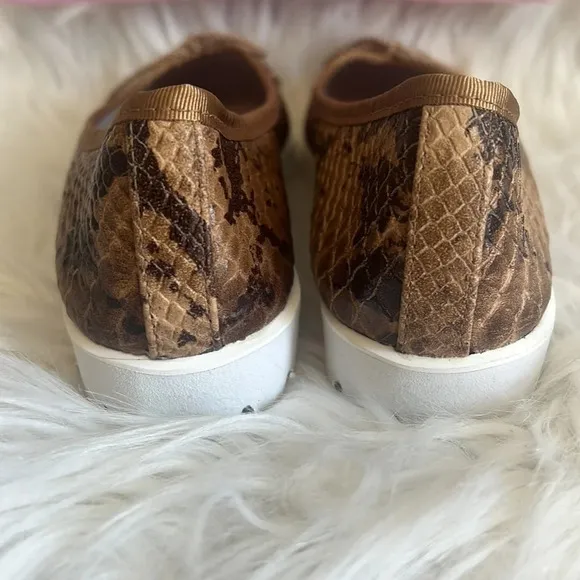 New Paul Mayer Attitudes Bingo Python Brown Ballet Flats Sz-7.5