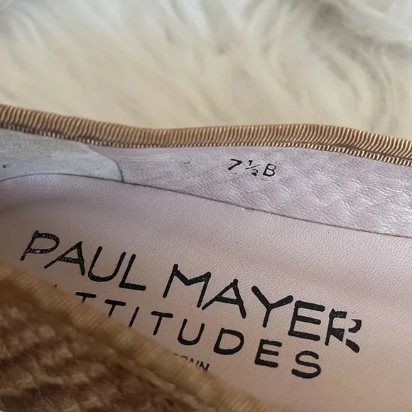 New Paul Mayer Attitudes Bingo Python Brown Ballet Flats Sz-7.5