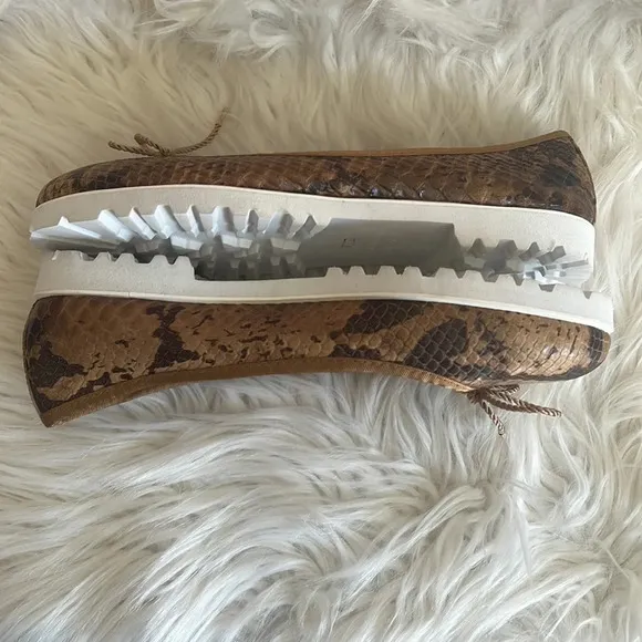 New Paul Mayer Attitudes Bingo Python Brown Ballet Flats Sz-7.5
