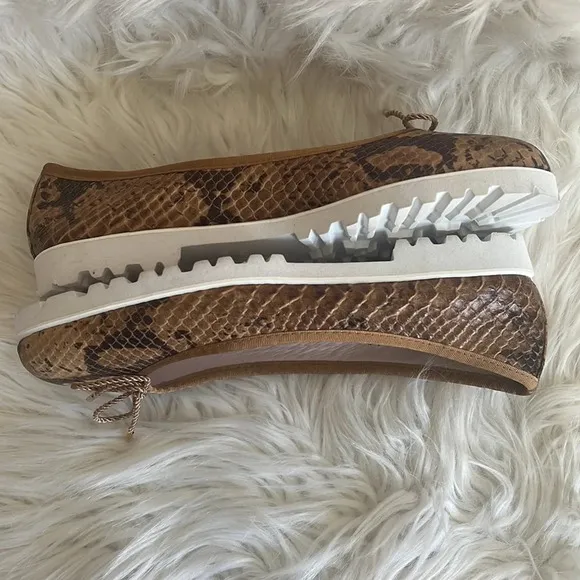 New Paul Mayer Attitudes Bingo Python Brown Ballet Flats Sz-7.5