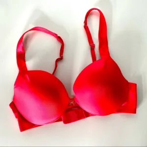 NEW VS VICTORIAS SECRET Hot Neon Pink Charm Plunge Underwire Padded Bra 34C