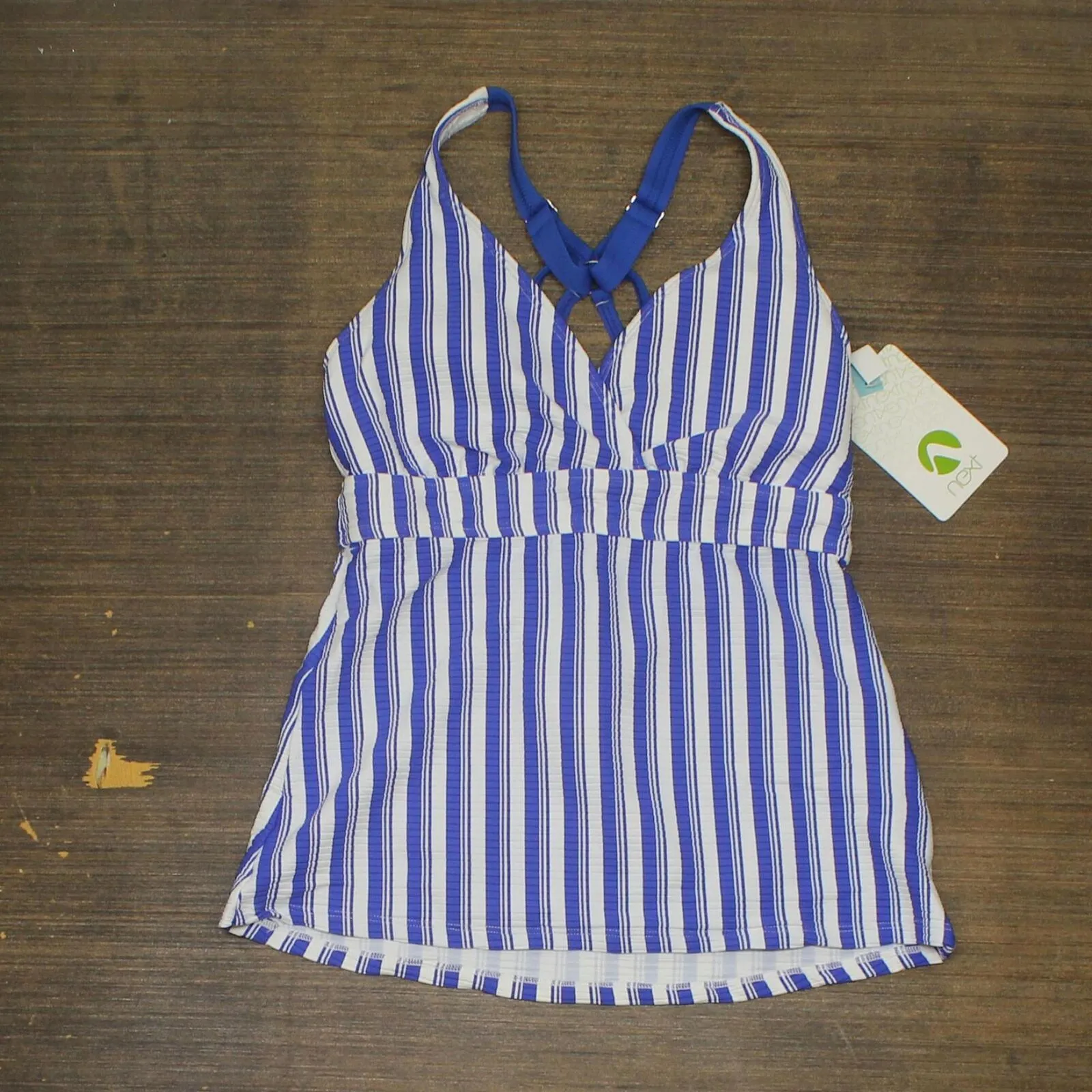 Next Womens Standard High Tide Tankini Swim Top Classic Blue 32D