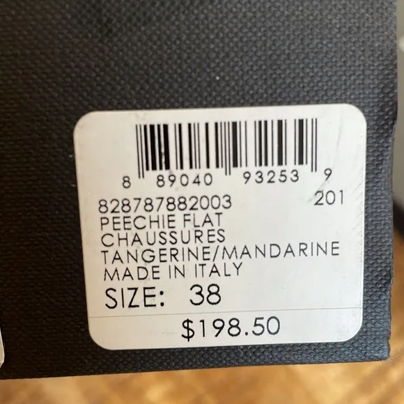NIB | Club Monaco &quot;Peechie&quot; Leather‎ Ballet Flats Tangerine
