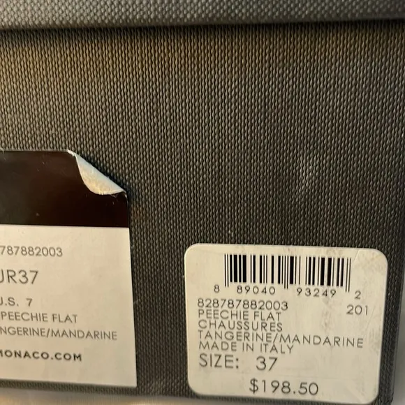 NIB | Club Monaco &quot;Peechie&quot; Leather‎ Ballet Flats Tangerine