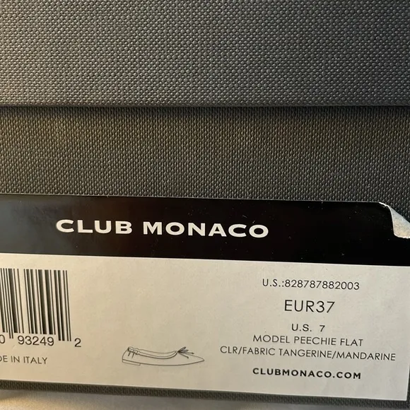 NIB | Club Monaco &quot;Peechie&quot; Leather‎ Ballet Flats Tangerine