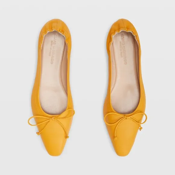 NIB | Club Monaco &quot;Peechie&quot; Leather‎ Ballet Flats Tangerine