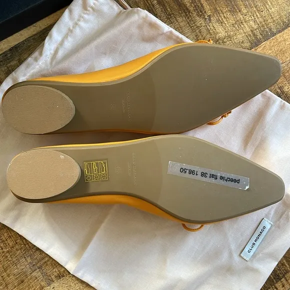 NIB | Club Monaco &quot;Peechie&quot; Leather‎ Ballet Flats Tangerine
