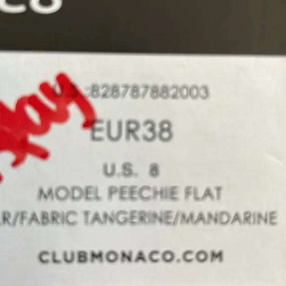 NIB | Club Monaco &quot;Peechie&quot; Leather‎ Ballet Flats Tangerine