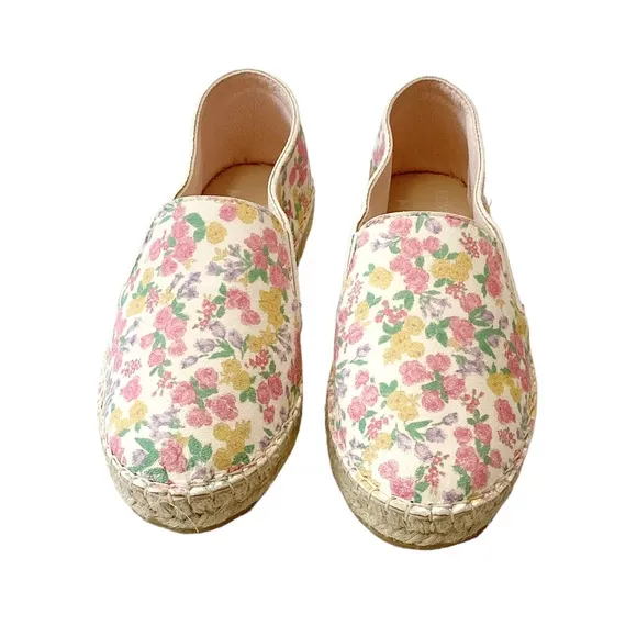NIB Loveshackfancy x Manebi Girls Floral Suede Platforms Fruit Punch Size 12.5