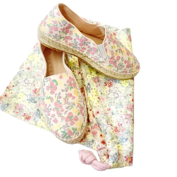 NIB Loveshackfancy x Manebi Girls Floral Suede Platforms Fruit Punch Size 12.5