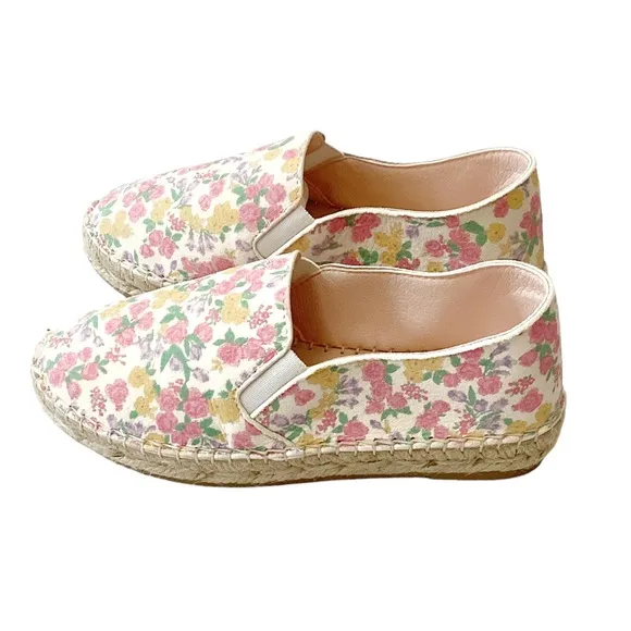 NIB Loveshackfancy x Manebi Girls Floral Suede Platforms Fruit Punch Size 12.5