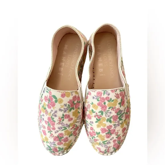 NIB Loveshackfancy x Manebi Girls Floral Suede Platforms Fruit Punch Size 12.5