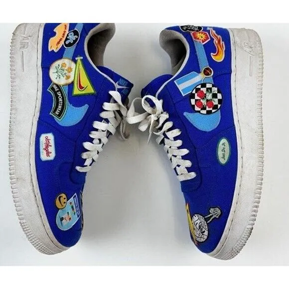 Nike Air Force 1 '07‎ Patched Up Los Angeles Sneakers Blue DX2304-400 Mens 9