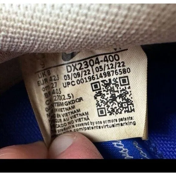 Nike Air Force 1 '07‎ Patched Up Los Angeles Sneakers Blue DX2304-400 Mens 9