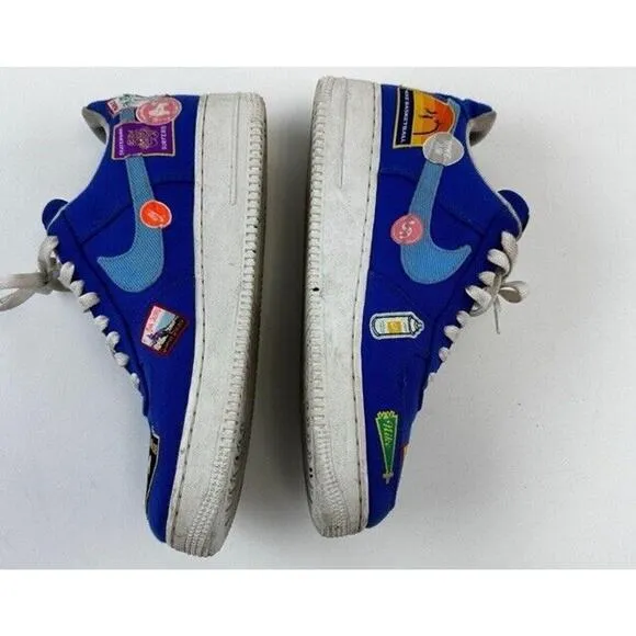 Nike Air Force 1 '07‎ Patched Up Los Angeles Sneakers Blue DX2304-400 Mens 9