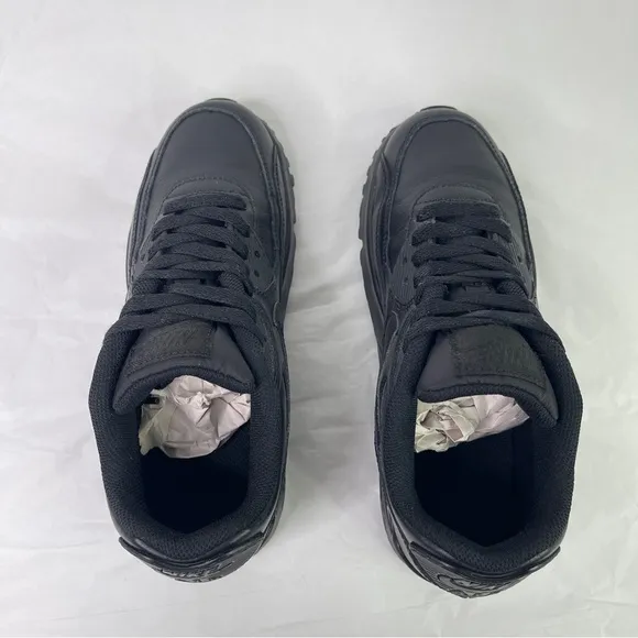 Nike Air Max 90 Triple Black Sneakers Shoes Size 4.5Y Style 833412-001