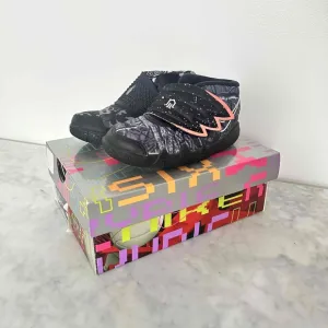 Nike Kybrid S2 Kids High Top Sneakers Velcro Strap Graphic Print Black Size 10C