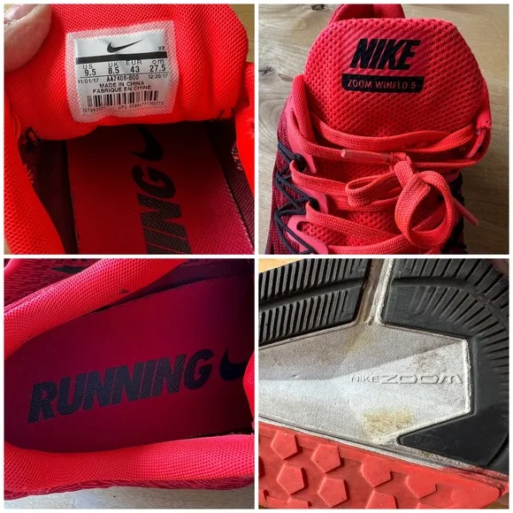 NIKE ZOOM WINFLO 5 RUNNING SHOE SNEAKER MEN 9.5 ATHLETIC PERFORMANCE WORKOUT