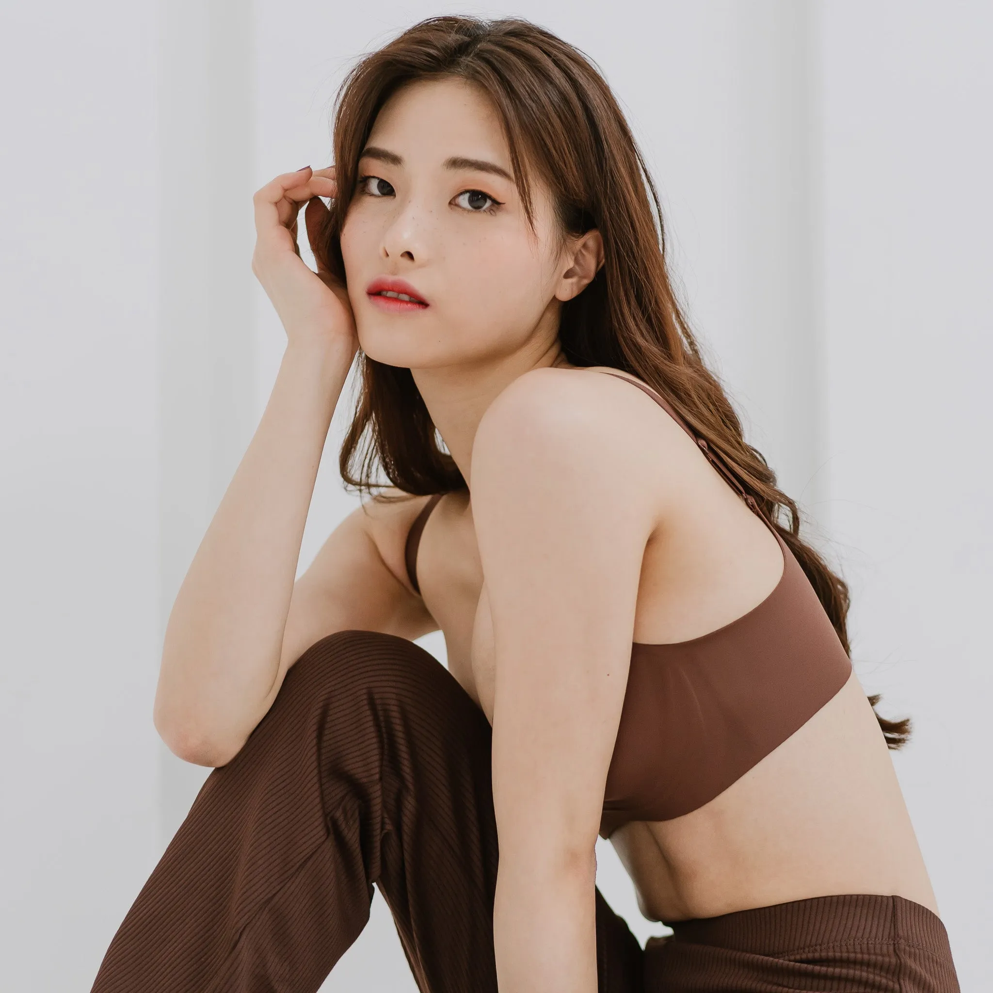 No Bulge! Seamless Wireless Bra in Velvet Cocoa
