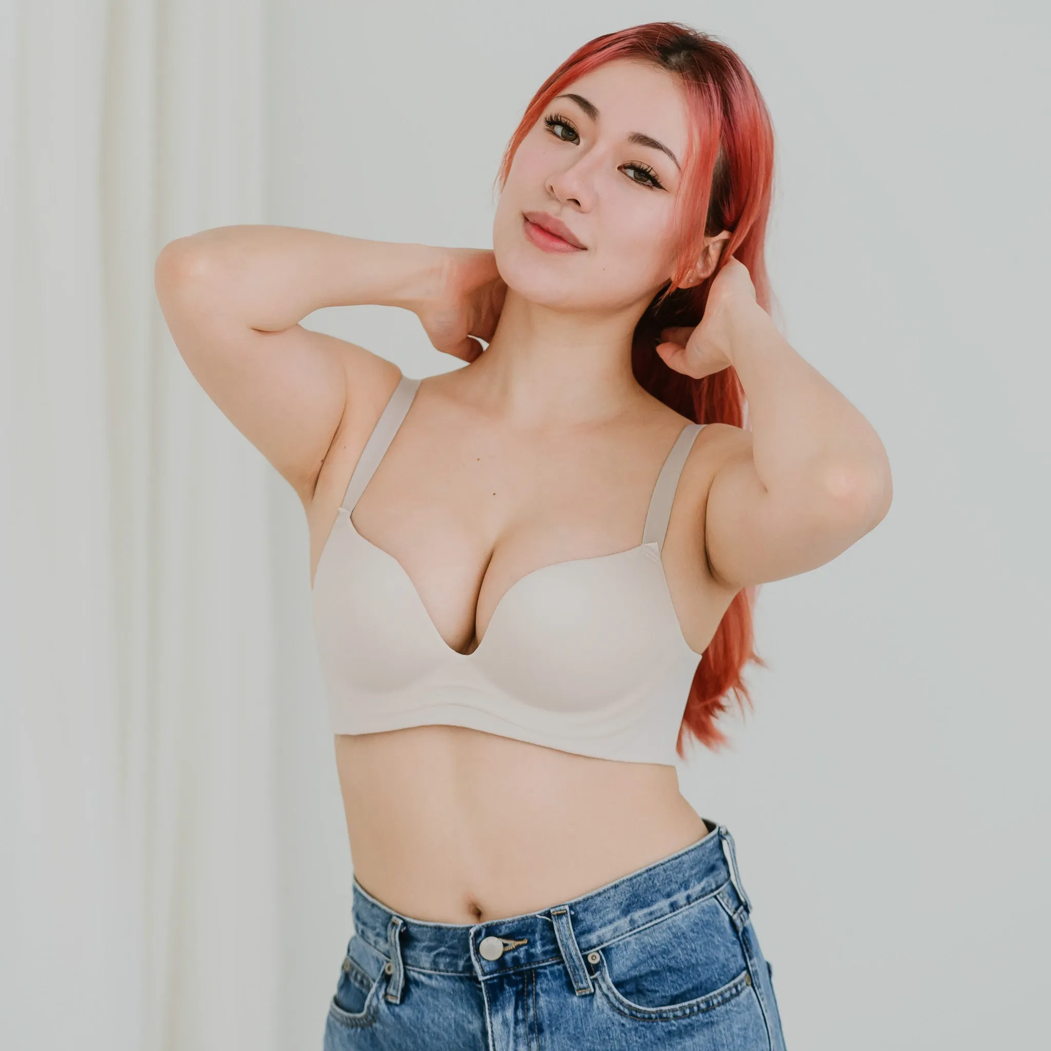 No Bulge! Seamless Wireless Bra in Velvet Creme