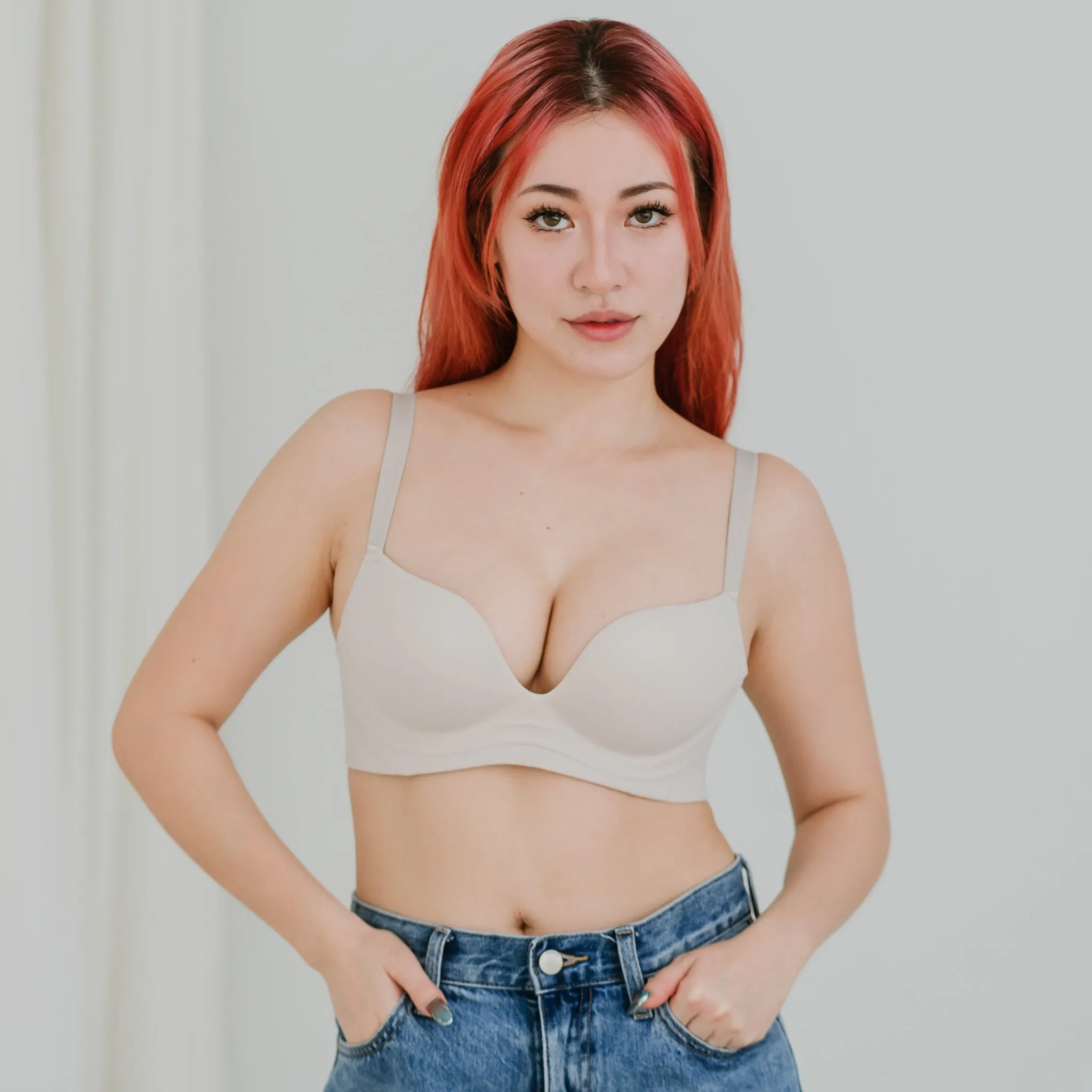 No Bulge! Seamless Wireless Bra in Velvet Creme