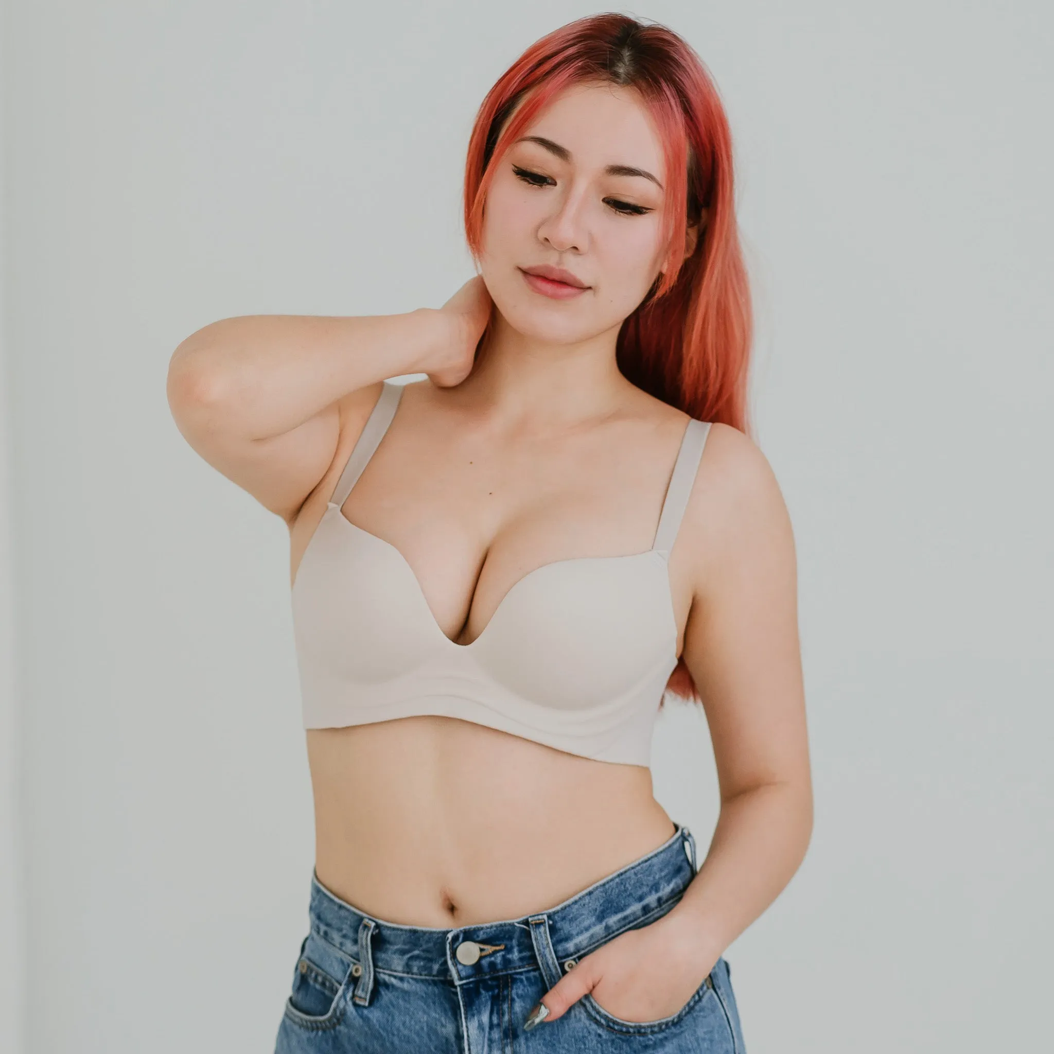 No Bulge! Seamless Wireless Bra in Velvet Creme