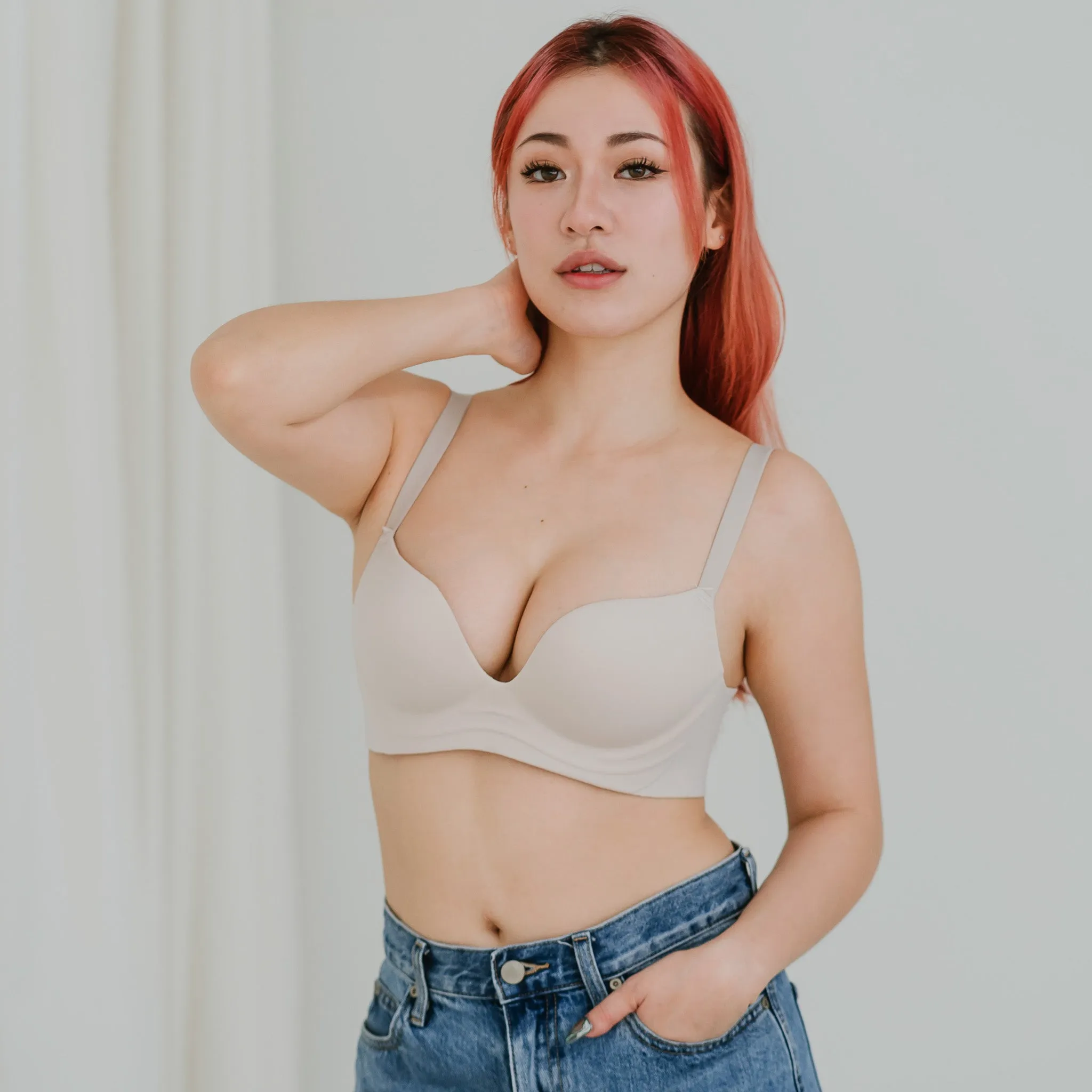 No Bulge! Seamless Wireless Bra in Velvet Creme