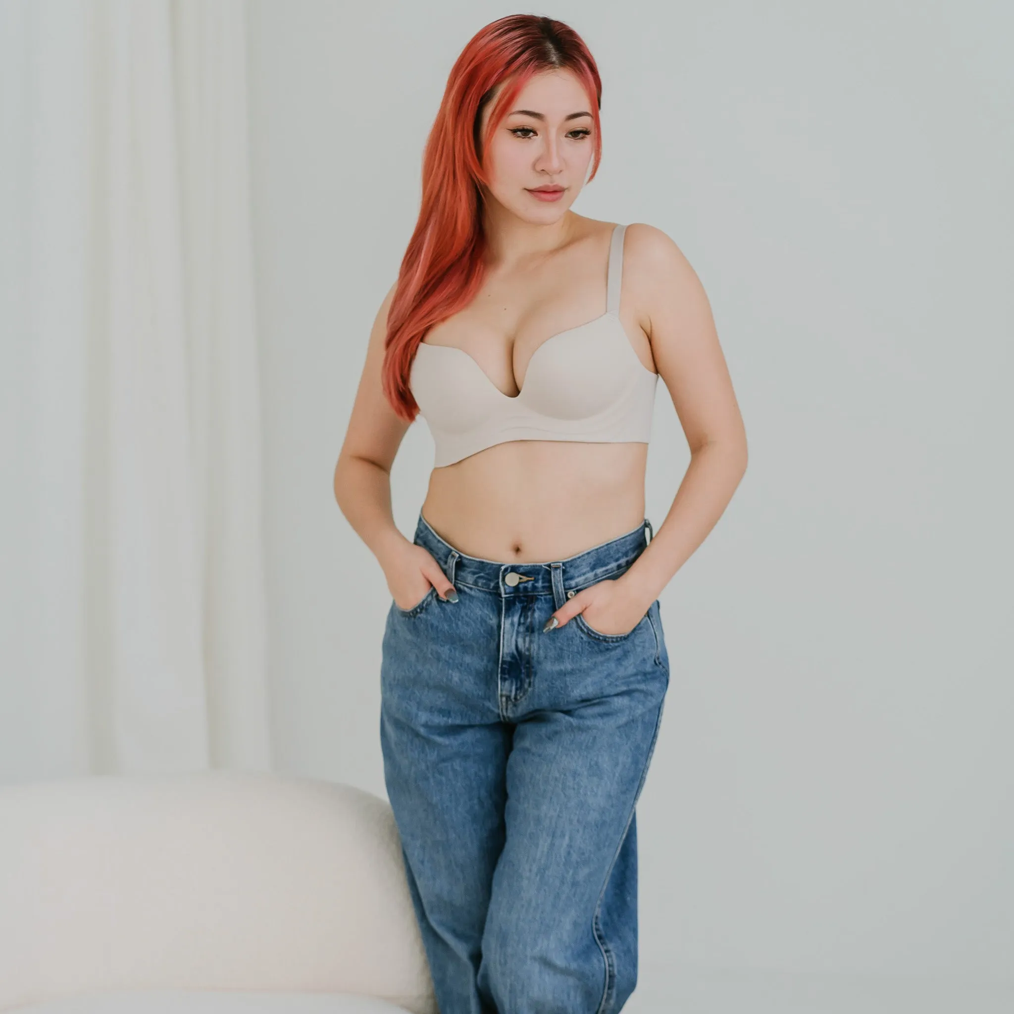 No Bulge! Seamless Wireless Bra in Velvet Creme