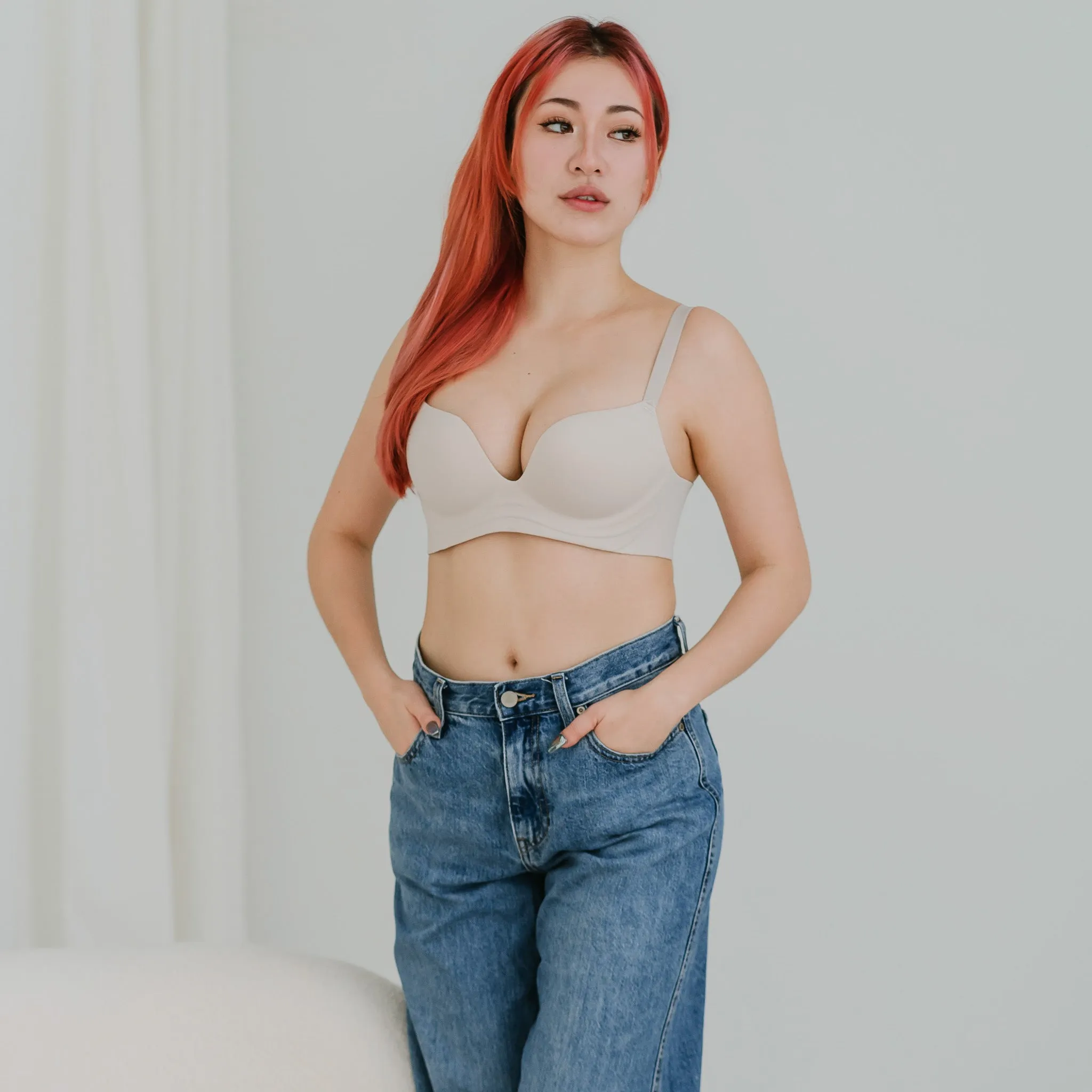 No Bulge! Seamless Wireless Bra in Velvet Creme