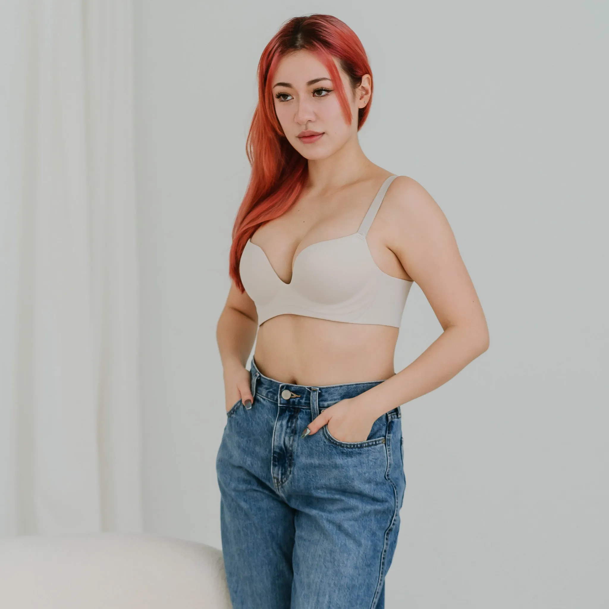 No Bulge! Seamless Wireless Bra in Velvet Creme