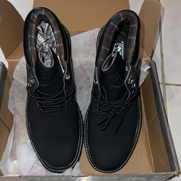 Nolin Shield Mens Sz 13 Work Boots Black Steel-toed Lace Up High Top Block Heel