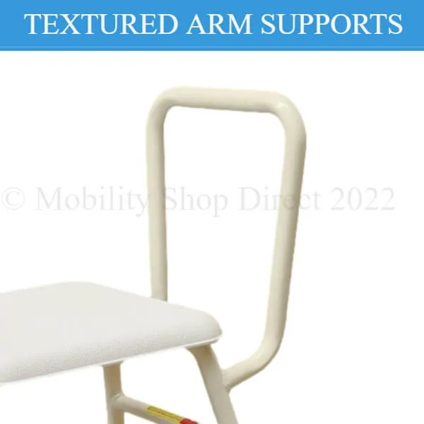 Non-Padded Shower Stool with Arm Supports