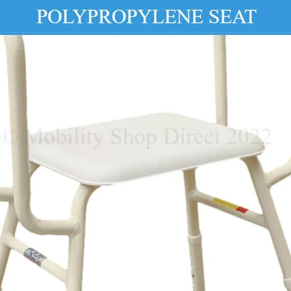 Non-Padded Shower Stool with Arm Supports