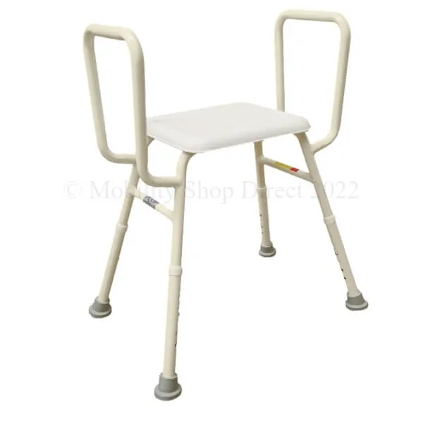 Non-Padded Shower Stool with Arm Supports