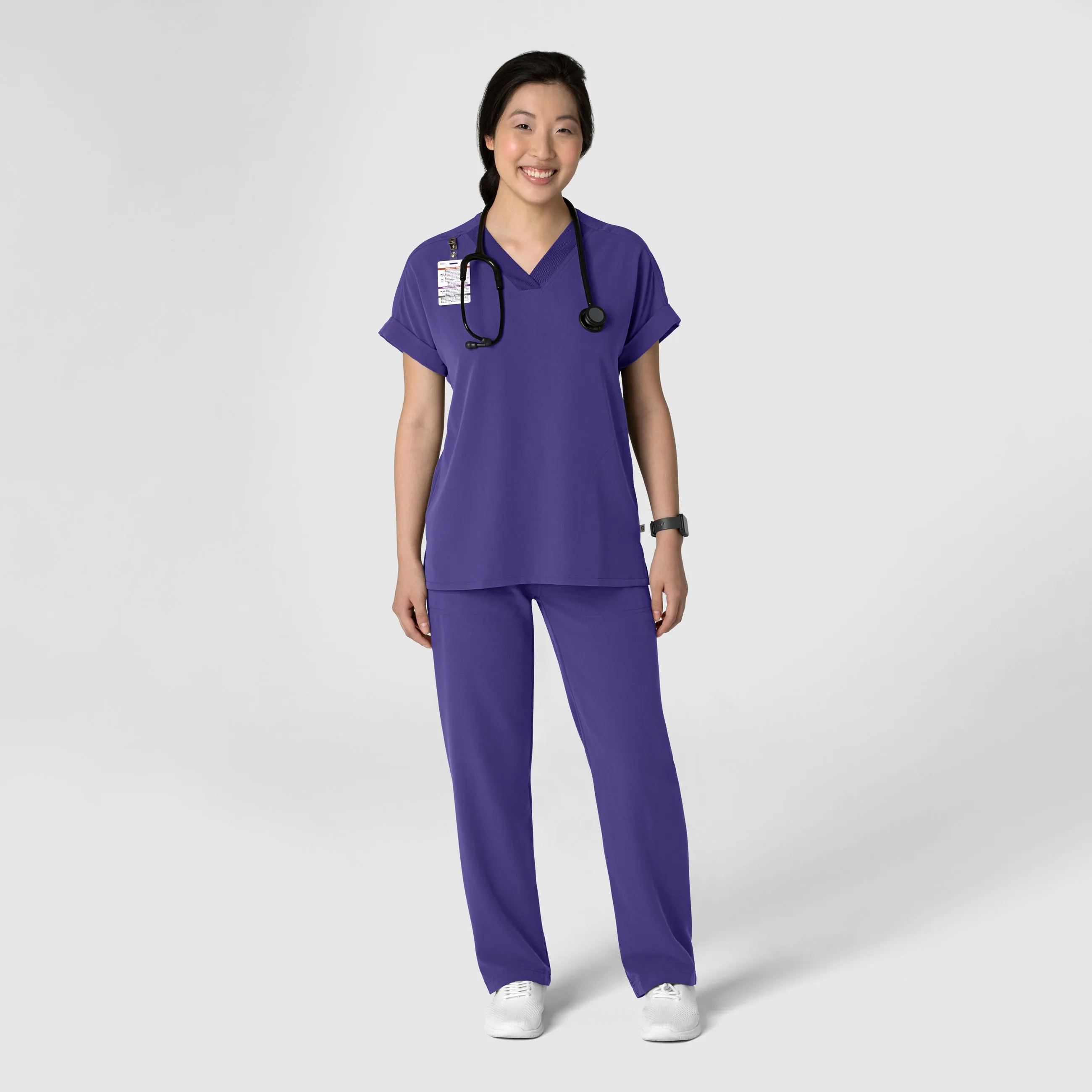 Nova 5232 Stovepipe High-Low Hem Scrub Pants Grape