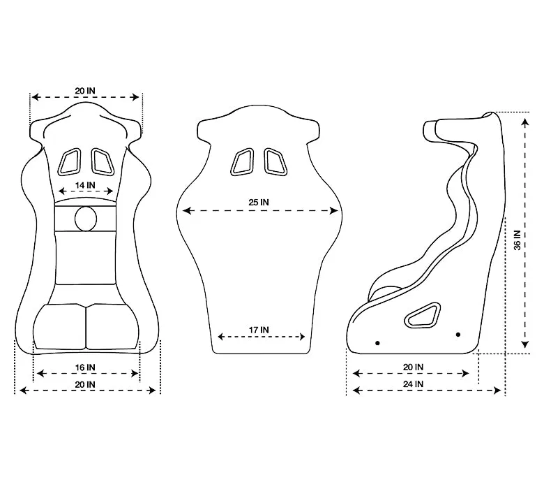 NRG FRP-RS600 FIA Large Competition Racing Seat with HALO