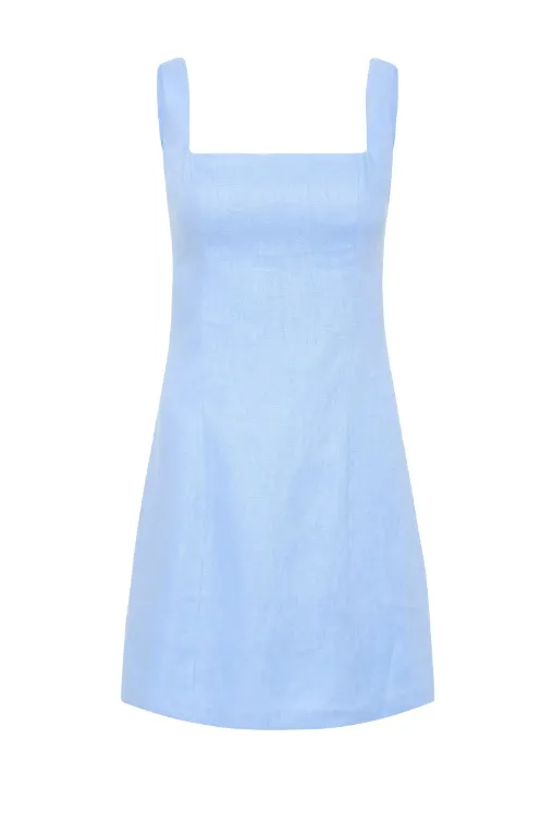 Nude Lucy Monroe Linen Mini Dress - Sky