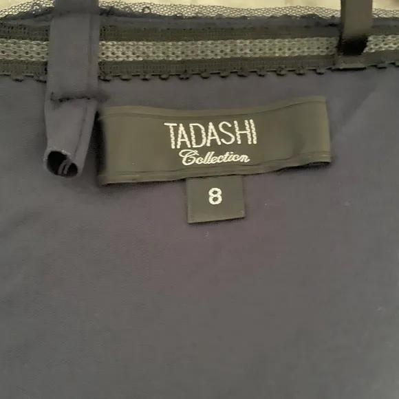 NWOT Tadashi Collection Navy Silk Cocktail Dress Size 8