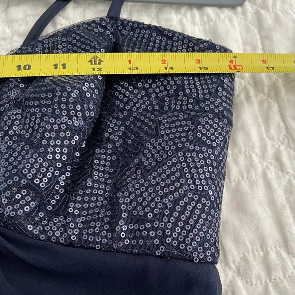 NWOT Tadashi Collection Navy Silk Cocktail Dress Size 8