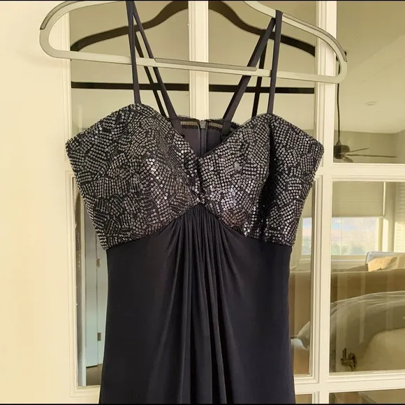 NWOT Tadashi Collection Navy Silk Cocktail Dress Size 8