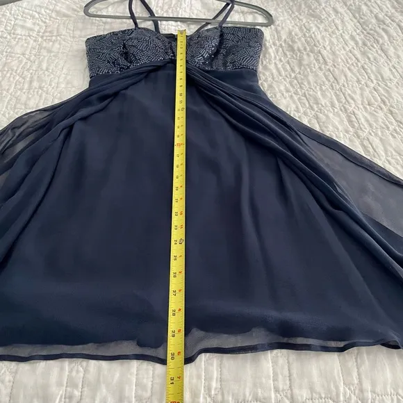 NWOT Tadashi Collection Navy Silk Cocktail Dress Size 8