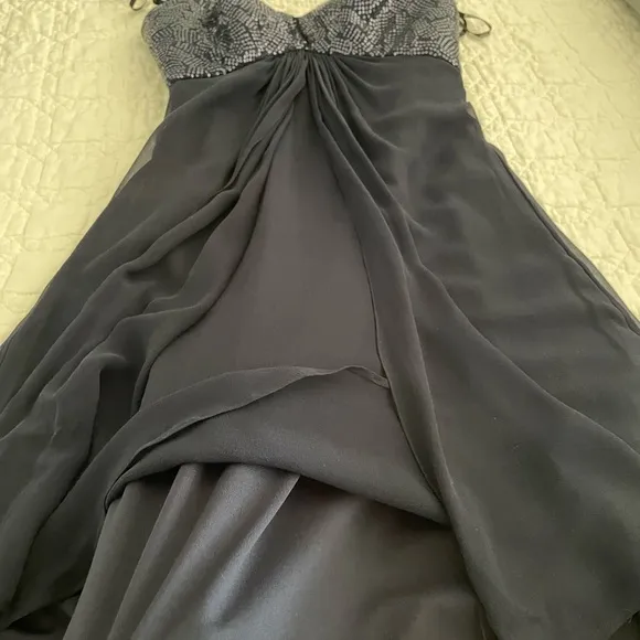 NWOT Tadashi Collection Navy Silk Cocktail Dress Size 8