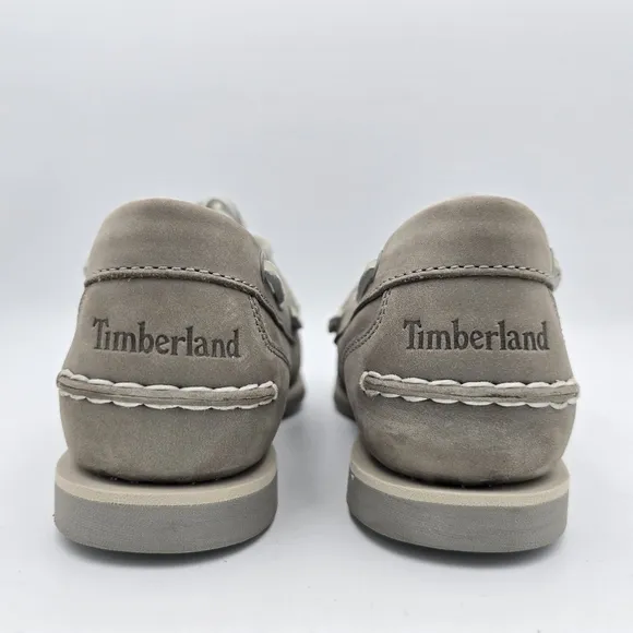 NWOT Timberland Women's Classic Leather Boat Shoes/Loafers, Grey, Size 8