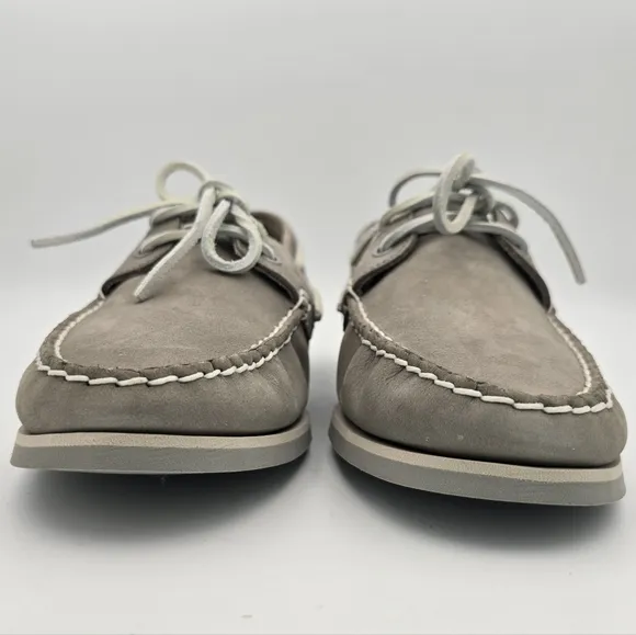 NWOT Timberland Women's Classic Leather Boat Shoes/Loafers, Grey, Size 8