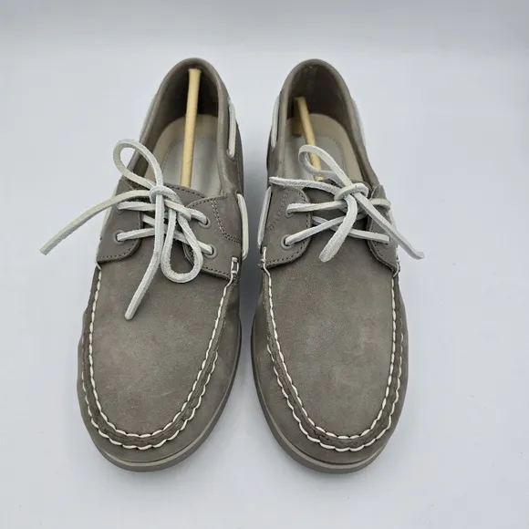 NWOT Timberland Women's Classic Leather Boat Shoes/Loafers, Grey, Size 8
