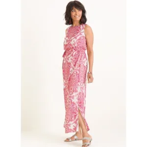 NWT Chico’s Summer Shine Metallic Printed White Maxi Dress